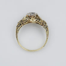 Antique Diamond Gold Filigree Ring c1930