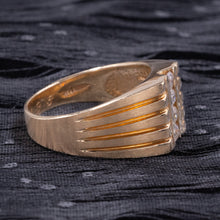 Gent's Wide Gold Ring with Diamond Channel c1980