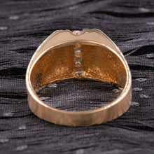 Gent's Wide Gold Ring with Diamond Channel c1980