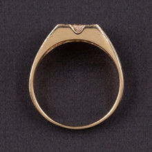 Gent's Wide Gold Ring with Diamond Channel c1980