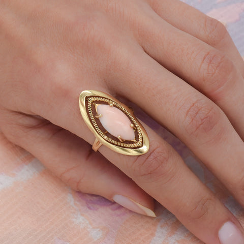 Angelskin Coral Statement Ring c1960