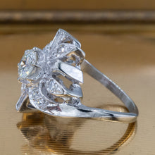 Diamond Cocktail Flower Ring c1950