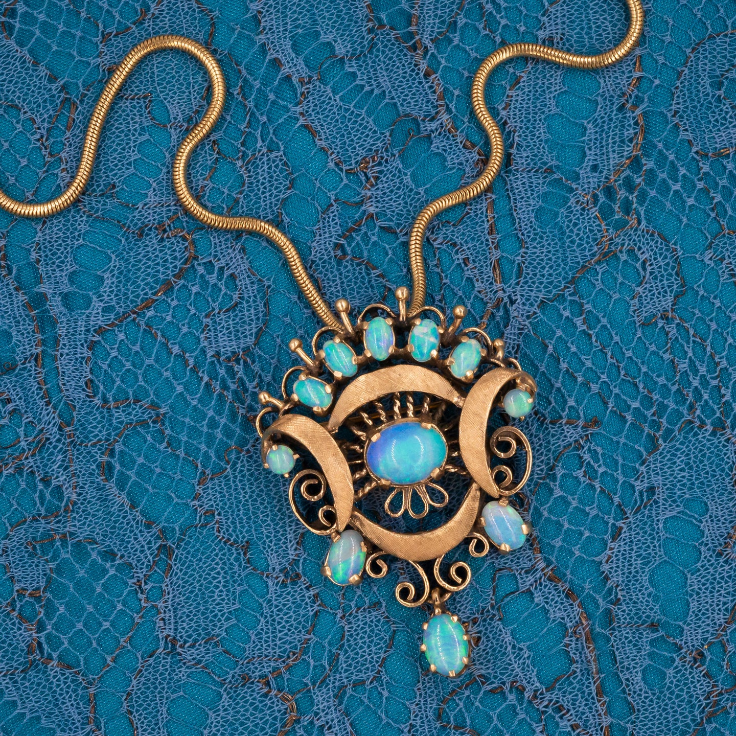Opal Pendant Brooch c1960