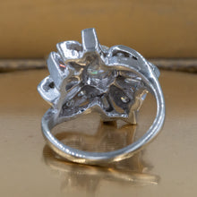Diamond Cocktail Flower Ring c1950