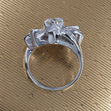 Diamond Cocktail Flower Ring c1950