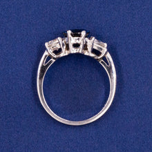 Sapphire and Trillion Diamond Ring