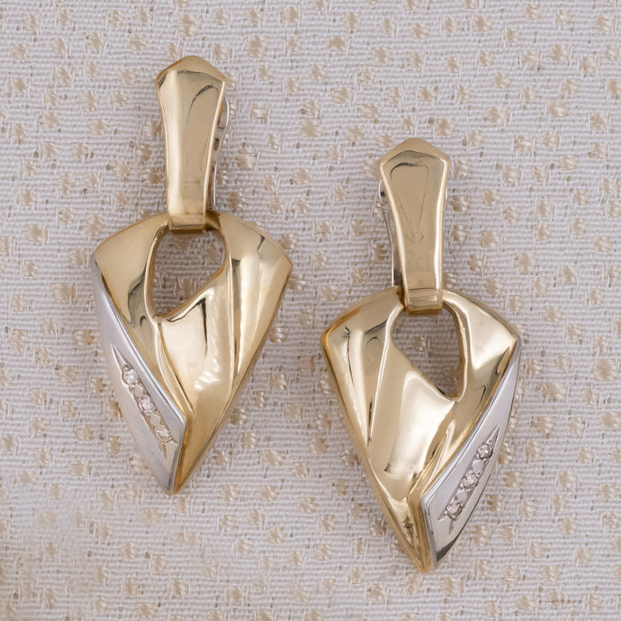 Gold Arrow Drop Earrings c1980