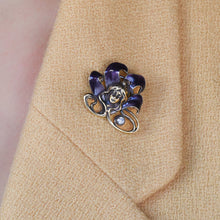 Art Nouveau Enamel Lady Brooch c1890