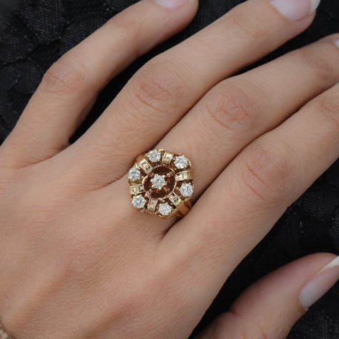 Diamond Wheel Cocktail Ring c1930