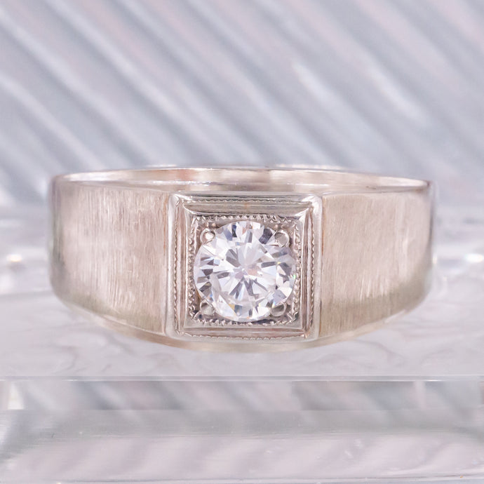 Men's Diamond Flush Mount Ring c1960