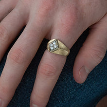 Diamond Ring with Florentine Finish c1980