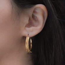 Granulated Portuguese Hoop Earrings