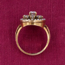 Antique Diamond Cocktail Ring with Pearl Halo