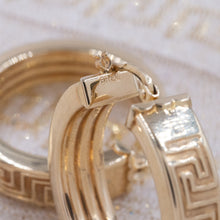 Vintage Greek Key Hoops