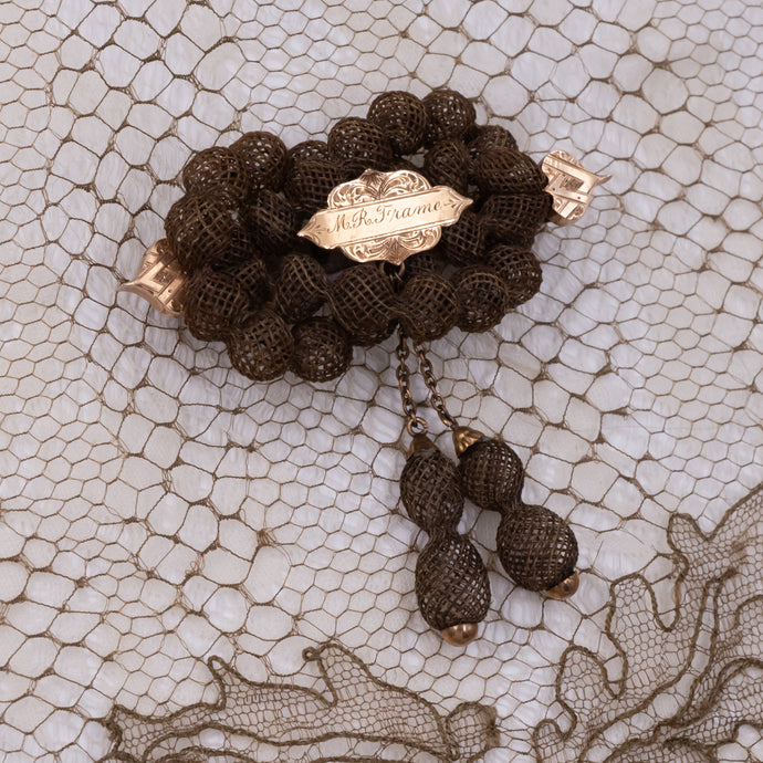 Victorian Woven Hair Mourning Brooch
