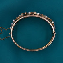 Victorian Multi-Gem Charm & Pearl Bangle