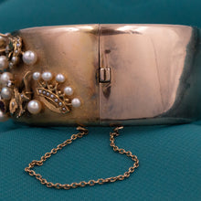 Victorian Multi-Gem Charm & Pearl Bangle