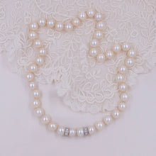 Pearl Necklace with Diamond Rondelles