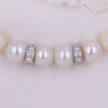 Pearl Necklace with Diamond Rondelles