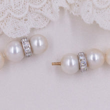 Pearl Necklace with Diamond Rondelles