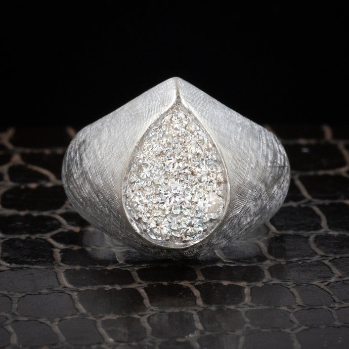 Pavé Diamond Teardrop Ring