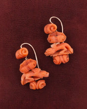 Carved Coral Gargoyle Earrings c1880