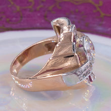 Retro Diamond and Ruby Cocktail Ring