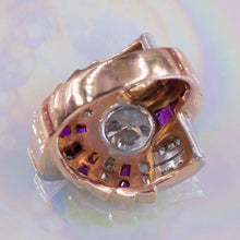 Retro Diamond and Ruby Cocktail Ring