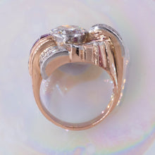 Retro Diamond and Ruby Cocktail Ring