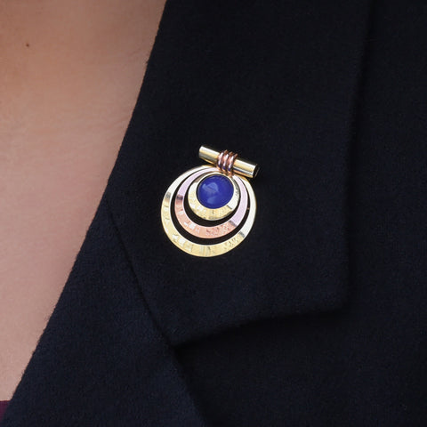 Retro Blue Chrysoprase Fur Clip Pendant c1930