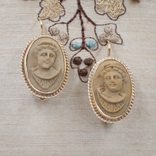 Antique Vesuvian Lava Cameo Earrings