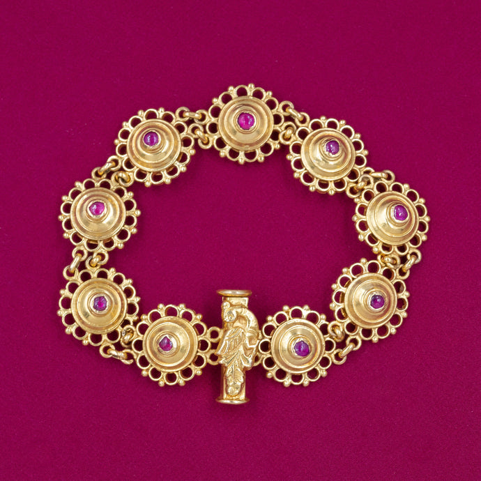 22k Ruby Bracelet with Peacock Clasp