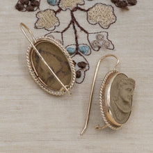 Antique Vesuvian Lava Cameo Earrings