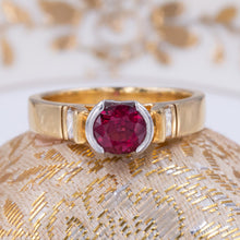 Natural Red Spinel and Diamond Ring c1980