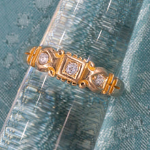 Antique Triple Diamond Gold Band c1900
