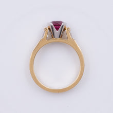 Natural Red Spinel and Diamond Ring c1980