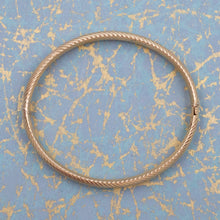 Gold Bangle with Slanted Rib Pattern