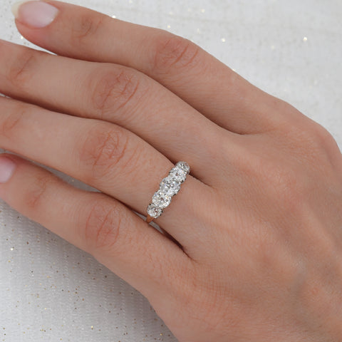 Antique Diamond Five Stone Band c1880