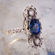 Antique Burma Sapphire & Diamond Dinner Ring