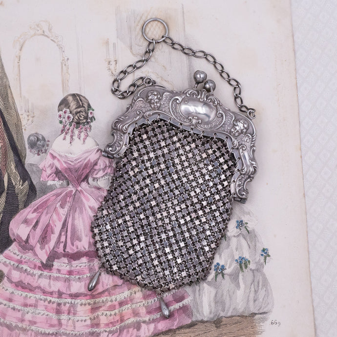 Antique Sterling Finger Purse c1900