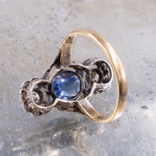 Antique Burma Sapphire & Diamond Dinner Ring