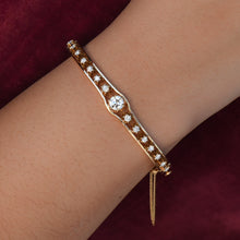 Antique Diamond Gold Bangle c1930