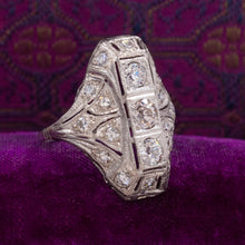 1920s Platinum & Diamond Shield Ring