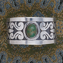Los Ballesteros Taxco Sterling & Turquoise Cuff c1950