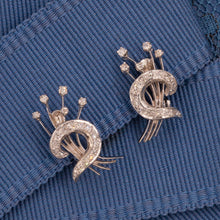 Diamond Spray Earrings c1950