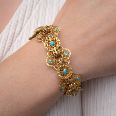 Persian Turqoiuse Cannetille Bracelet