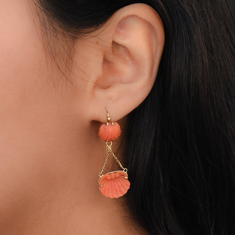 Victorian Coral Day to Night Earrings