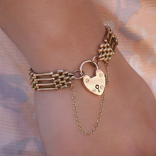 Victorian Heart Padlock Gate-Link Bracelet c1890