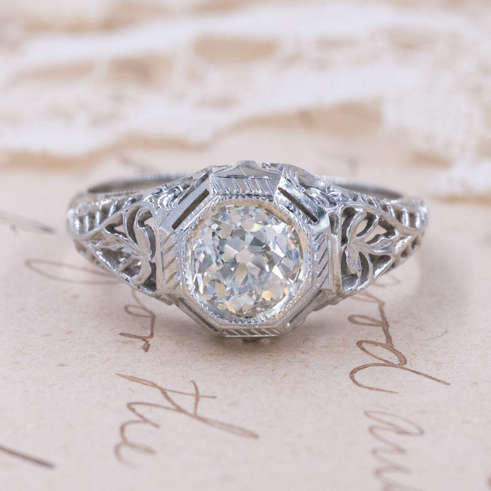 Antique Filigree Diamond Solitaire