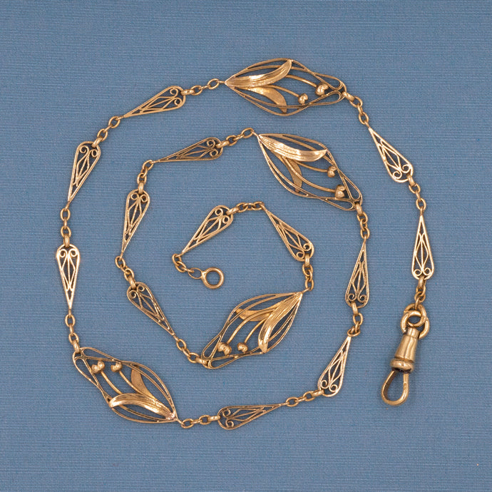 Art Nouveau Gold Tulip Chain